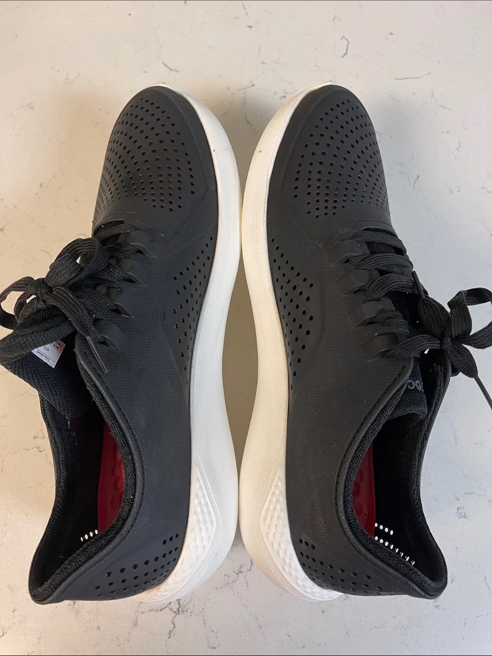 CROCS LITERIDE PACER LACE-UP SNEAKERS - Size 12 Men’s Style # 204967 Black